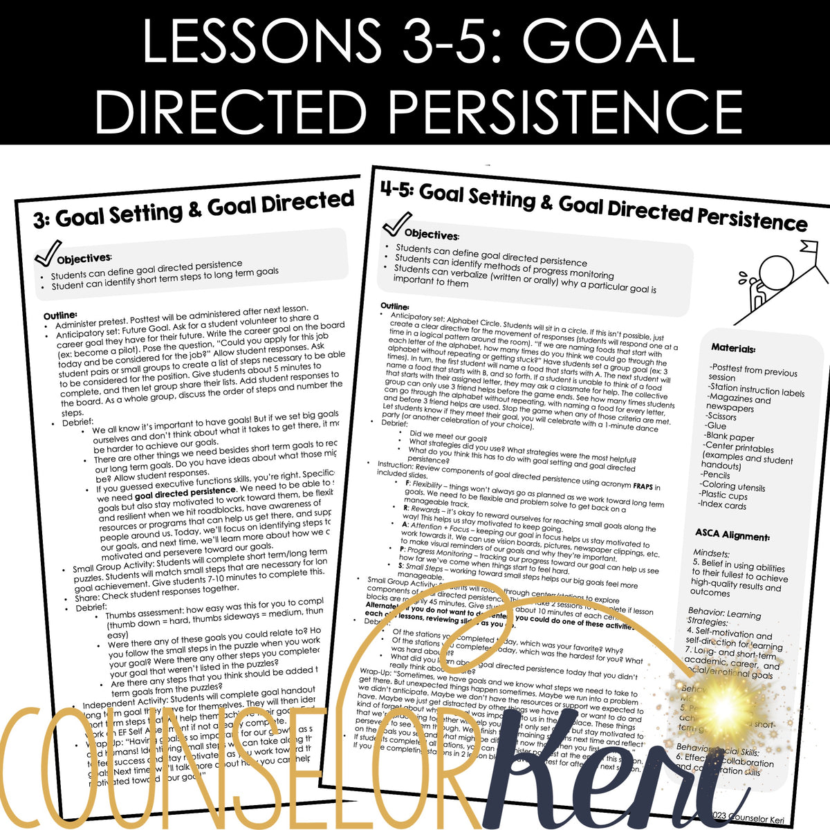 Goal Setting and Perseverance: Executive Functioning Classroom Counsel ...