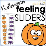 Halloween Feelings Activity: Halloween Emoji Sliders for Desk Feelings Label