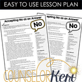 Accepting No Counseling Activity - Responding to No Lesson Kindergarten Counseling