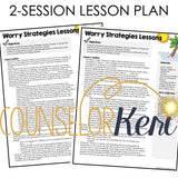 Worry Counseling Lesson Plans: Grounding and Self Talk Worry Art Activity