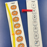 Halloween Feelings Activity: Halloween Emoji Sliders for Desk Feelings Label