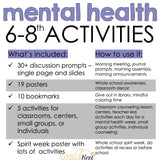 6-8th Grade Mental Health Awareness Activities: Mental Health Centers, Discussion & More