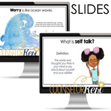 Worry Counseling Lesson Plans: Grounding and Self Talk Worry Art Activity