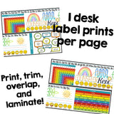 Desk Name Labels with SEL Tools: Feelings, Breathing Guides, & Affirmations Grades 3-5