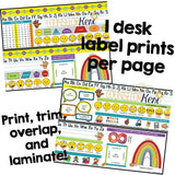 Desk Name Labels with SEL Tools: Feelings, Breathing Guides, & Affirmations Grades K-2