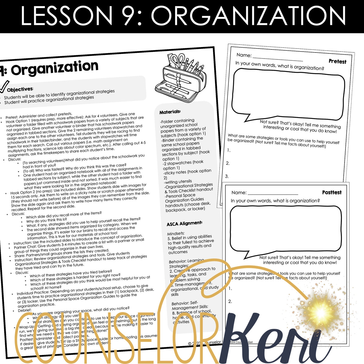 Organization Lesson: Executive Functioning Classroom Counseling Lesson ...