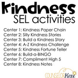Kindness SEL Centers: Kindness Counseling Activities for Classroom Counseling & Kindness Bulletin Board