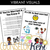 I Feel Worried Counseling Activity: Worry Lesson for Kindergarten Counseling