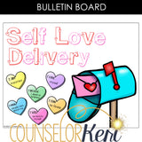 Affirmations Valentine's Day Counseling Activity: Counseling Lesson & Bulletin Board