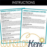 Spring SEL Centers: Spring Counseling Activities for Classroom Counseling