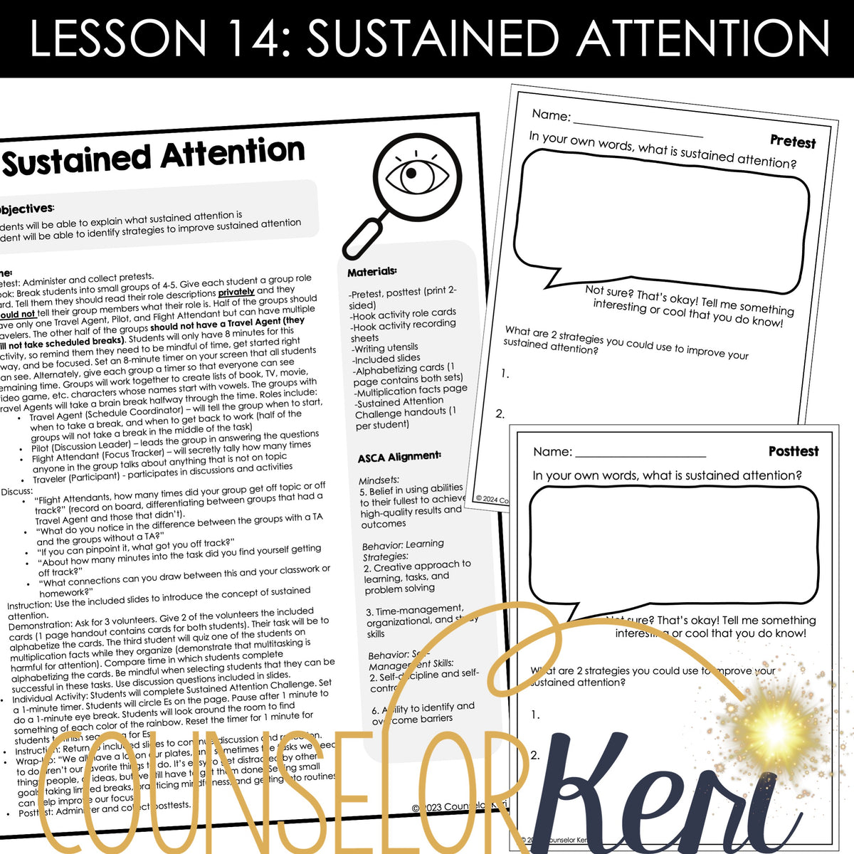 Sustained Attention Lesson: Executive Functioning Classroom Counseling ...