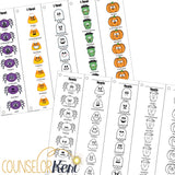 Halloween Feelings Activity: Halloween Emoji Sliders for Desk Feelings Label