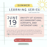 Professional Development Webinar: CBT Strategies for Worry in School - No NBCC Hours