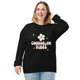 Counselor Vibes organic raglan sweatshirt