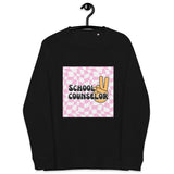 School Counselor Peace Funky Unisex organic raglan sweatshirt