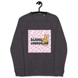 School Counselor Peace Funky Unisex organic raglan sweatshirt