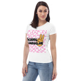 Retro School Counselor Peace Women's fitted eco tee