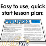 Feelings Activity School Counseling Centers Classroom Guidance Lesson