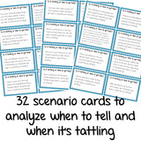 Tattling Activity Sort and Story Book for Elementary School Counseling