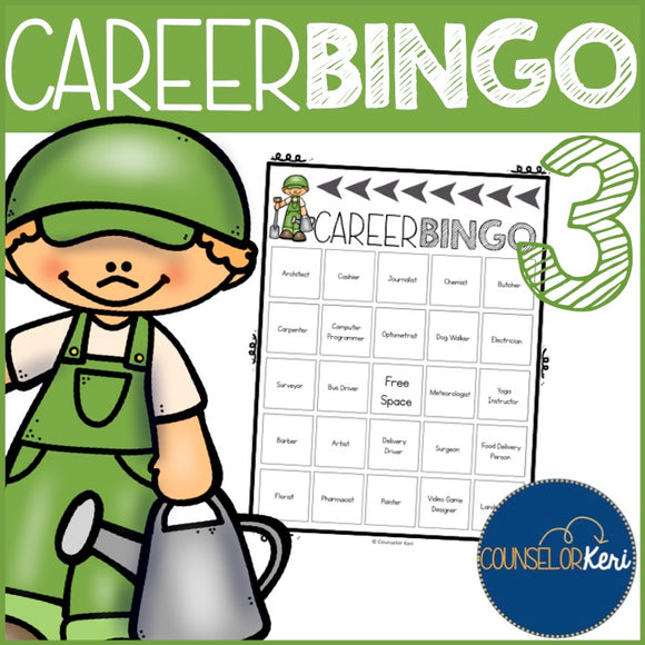 Career Exploration Career Bingo 3 Elementary Career Education School Counseling