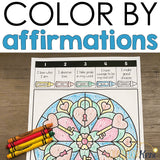 Color by Positive Affirmations Valentine's Day Counseling Activity