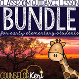 Safari Themed Classroom Guidance Lesson Bundled Unit for Early Elementary School Counseling