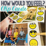 Feelings Task Cards for School Counseling Centers Identify Feelings Clip Cards