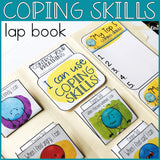 Coping Skills Lap Book with with Calming Strategies Cards for School Counseling