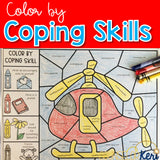Coping Skills Color by Code: Calming Strategies Activity for School Counseling