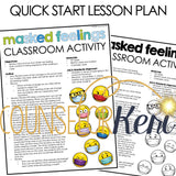 Feelings Activity Counseling Classroom Guidance Lesson Emotions with Masks