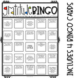 Gratitude Bingo Challenge Elementary School Counseling Thanksgiving Activity