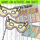 Super Hero Themed Classroom Guidance Lesson Bundle Unit for Early Elementary School Counseling