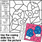 Color by Coping Skills Winter Activity for Elementary School Counseling