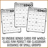 Animal Feelings Bingo Game - Emotions - Elementary School Counseling