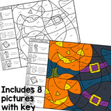 Color by Coping Skills Halloween Counseling Activity