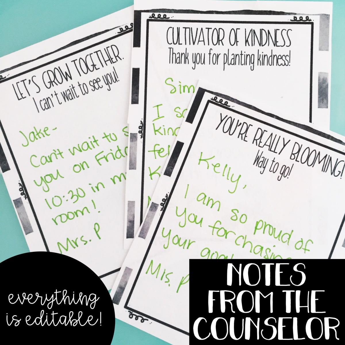 Watercolor Stripes and Floral School Counseling Office Mini Decor Set ...