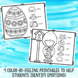 Easter and Spring Color by Feeling Printables - Emotions - School Counseling