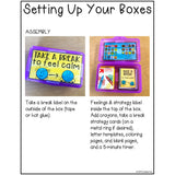 Calm Down Kit Small Box Printables with Coping Skills Cards