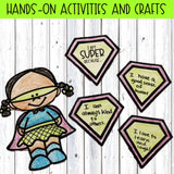 Super Hero Themed Classroom Guidance Lesson Bundle Unit for Early Elementary School Counseling
