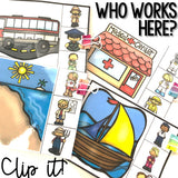 Community Helper Clip Cards for Counseling Centers: Career Education Activity
