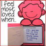 Valentine's Day Writing Prompt Craft Activity for Elementary School Counseling