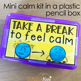 Calm Down Kit Small Box Printables with Coping Skills Cards