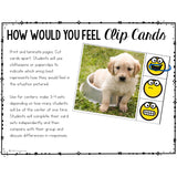 Feelings Task Cards for School Counseling Centers Identify Feelings Clip Cards