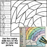 Color by Coping Skills Spring Activity for School Counseling