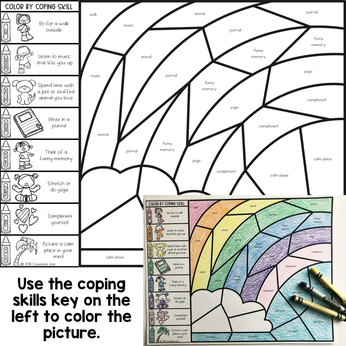 color-by-coping-skills-bundle-coping-skills-activities-counselor-keri