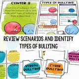 Bullying Centers: Bullying Review Activities for Counseling Guidance Lesson
