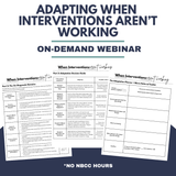 When Interventions Aren't Working: How to Adjust Without Starting Over without NBCC Hours - Summer Learning Series 2026