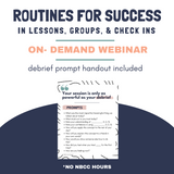 Fall Learning Series Webinar: Counseling Routines for Success: Lessons, Groups, & Check-Ins