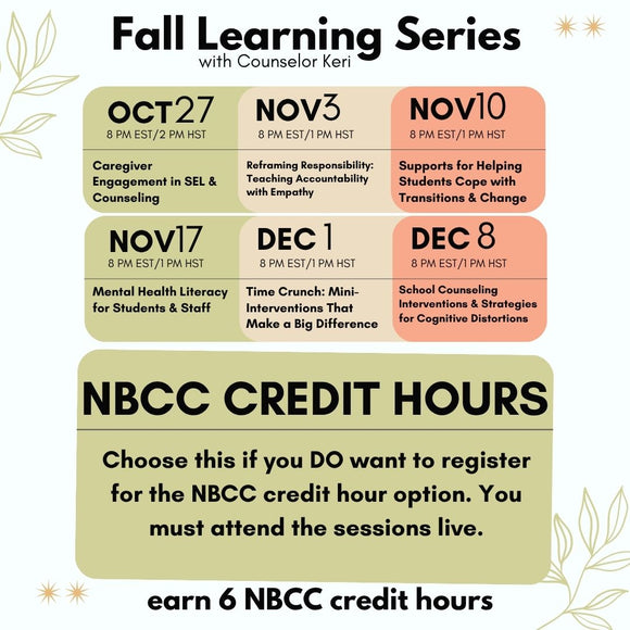 Fall Learning Series 2025: Bundled Webinar Professional Development Sessions