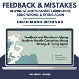 Feedback and Mistakes: Helping Students Handle Correction, Being Wrong, & Trying Again Fall Learning Series 2026 without NBCC Clock Hours